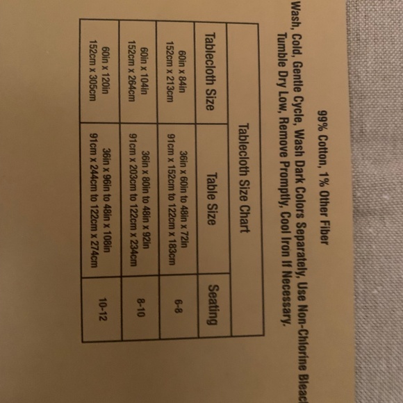 Tablecloth 60in x120in - Picture 2 of 3